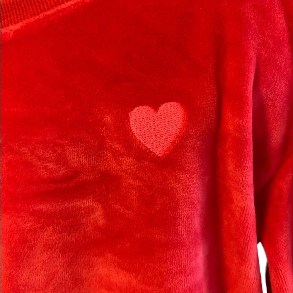 Cat and Jack Red Girls Long Sleeve Blouse Heart - Picture 2 of 3